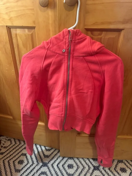 lululemon athletica Cropped Zip Hoodie in Coral - Picture 1 of 1